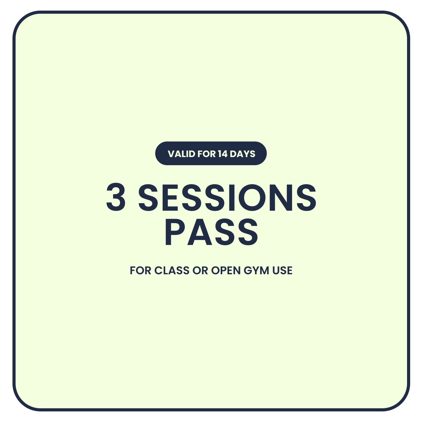 Pass - 3 Sessions (P800/pass)