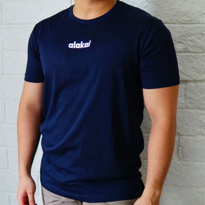 Active Light - Embroidered Alakai Deep Blue Tee