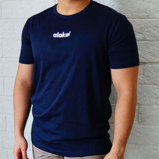Active Light - Embroidered Alakai Deep Blue Tee