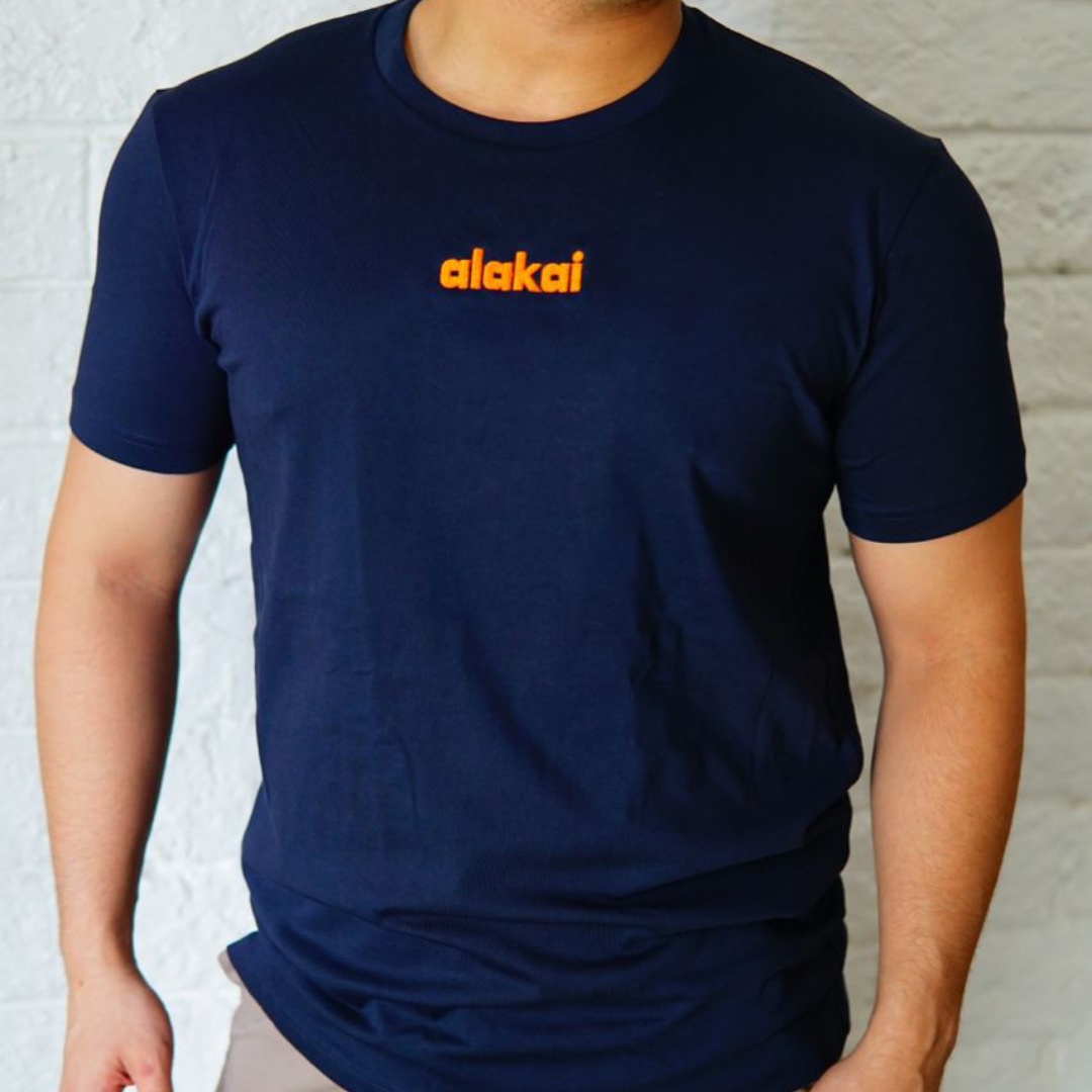 Active Light - Embroidered Alakai Deep Blue Tee